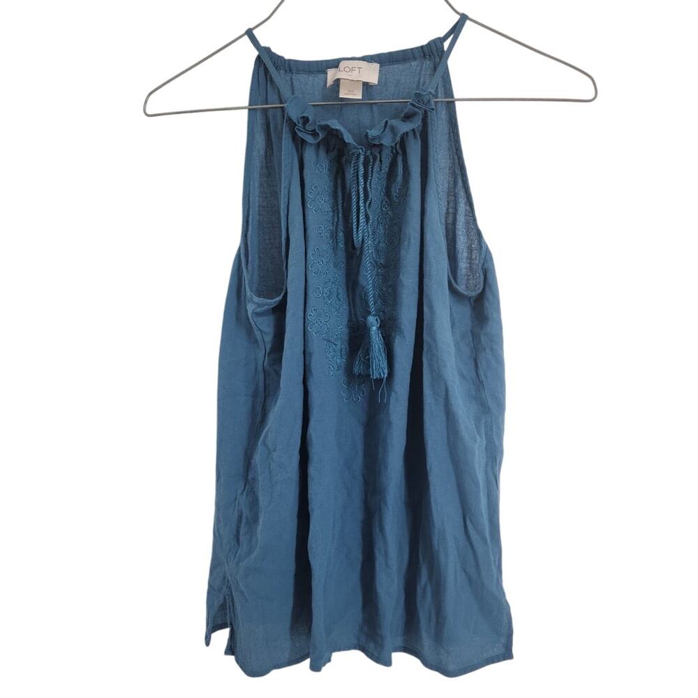Loft Blue Spaghetti Strap Sleeveless Tank Top Womens Size Extra Small XS
